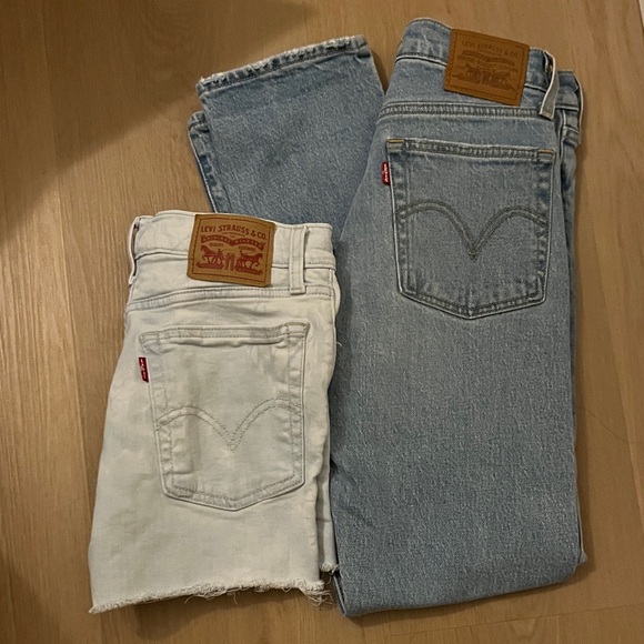 Levi's Denim - Levi's Blue Jeans and Light Blue Cutoff Shorts Bundle